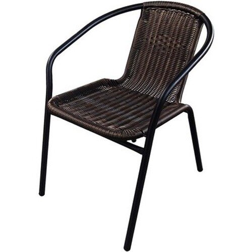 359133-РСВ (в уп.1шт.) - Стул "Марсель" с оплеткой [01106856] 359133-РСВ (в уп.1шт.) - Стул "Марсель" с оплеткой (каркас черный, сиденье коричневое) WR2719, размер: 530х570х740мм, материал: искусственный ротан, алюминий.