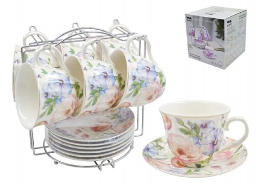 00110604 (в уп.8наб.) - Чайный набор 12пр. на м/по [01111549] 00110604 (в уп.8наб.) - Чайный набор 12пр. на м/подст. Lavenir (Кружка 220мл. - 6шт, блюдце 14см. - 6шт.), C03-145 12M, материал: фарфор.