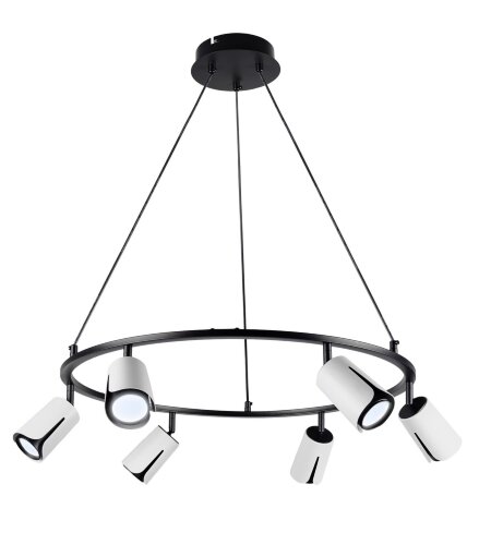 PRD-P 0994/6 BK+WH D650*H1000мм патрон: GU10 лампо [01109483] PRD-P 0994/6 BK+WH D650*H1000мм патрон: GU10 лампочки в комплект не входят (5) светильник потолочный