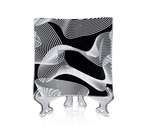 85-150х150-027 АКЦИЯ Прозр.чёрн. - Тарелка квадрат [01078748] 85-150х150-027 АКЦИЯ Прозр.чёрн. - Тарелка квадратная "Бриз"