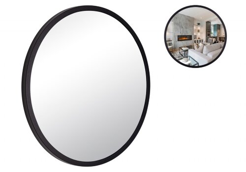 5055-Z1 (3) Зеркало интерьерное настенное в кругло [01106781] 5055-Z1 (3) Зеркало интерьерное настенное в круглом корпусе из металла  d=50см, черный