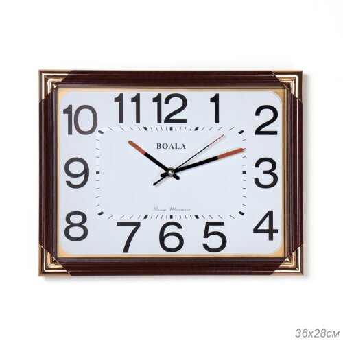 735253 (в уп.20шт.) - Часы настенные 36х28см. / T2 [01107693] 735253 (в уп.20шт.) - Часы настенные 36х28см. / T2947-1 /, материал: пластик, стекло, металл.