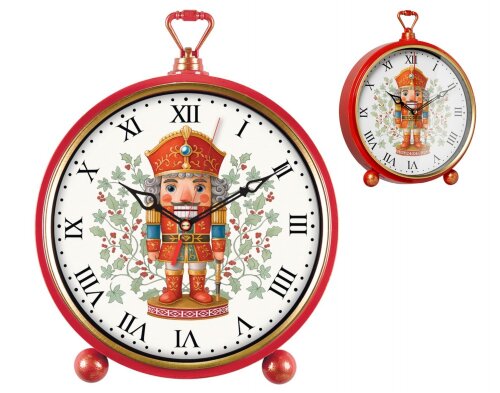 3426-007 (в кор.10шт.) - Часы настенно-настольные [01110414] 3426-007 (в кор.10шт.) - Часы настенно-настольные 26х32 см, корпус красный с золотом " Щелкунчик"