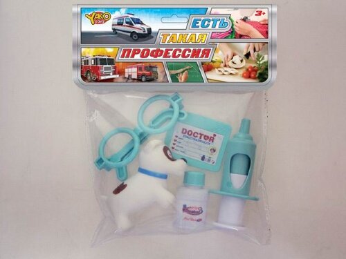 M9192-2 Набор "Доктор" в наборе: собачка (ПВХ, с п [01092206] M9192-2 Набор "Доктор" в наборе: собачка (ПВХ, с пищалкой), в/п 19*26 см.