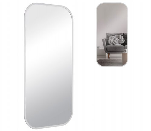 8042-Z2 (1) Зеркало интерьерное настенное с закруг [01108923] 8042-Z2 (1) Зеркало интерьерное настенное с закругленными углами c окантовкой 80х40 см, белый, Рубин