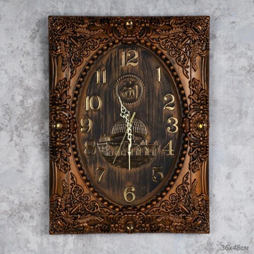 731592 (в уп.20шт.) - Часы настенные Мусульманские [01106986] 731592 (в уп.20шт.) - Часы настенные Мусульманские, размер: 48х36см. /2582MB/ коричневые, материал: пластик, стекло.