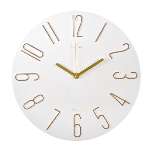 3010-002 (в кор.10шт.) - Часы настенные круг d=30с [01105342] 3010-002 (в кор.10шт.) - Часы настенные круг d=30см, корпус белый+золото "Классика" "Рубин", механизм с плавным ходом, пальчиковая батарейка"АА", материал: пластик, металл.