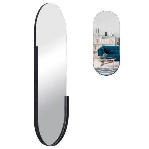 11045-Z1 (1) Зеркало интерьерное настенное в оваль [01106778] 11045-Z1 (1) Зеркало интерьерное настенное в овальном корпусе из металла  110х45 см, чёрный Рубин