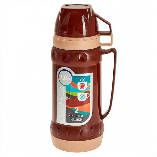 460254-РСВ (в уп.12шт.) - Термос со стеклянной кол [01110545] 460254-РСВ (в уп.12шт.) - Термос со стеклянной колбой 1л. Alpenkok AK-10035S, материал: пластик.