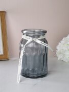 745989 (в уп.45шт.) - Ваза для цветов серая с лент [01111563]