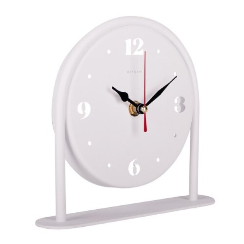 1816-001 (10) Часы настольные металл, открытая стр [01107571] 1816-001 (10) Часы настольные металл, открытая стрелка, корпус  белый "Классика" Рубин