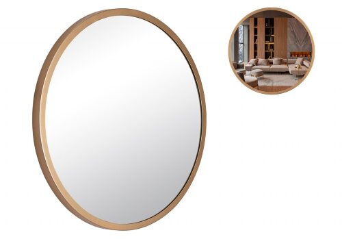 5055-Z4 (3) Зеркало интерьерное настенное в кругло [01106784] 5055-Z4 (3) Зеркало интерьерное настенное в круглом корпусе из металла  d=50см, золотой