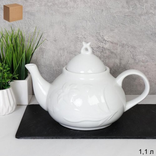 737462 (в уп.18шт.) - Чайник заварочный с крышкой [01045643] 737462 (в уп.18шт.) - Чайник заварочный с крышкой 1100мл. / FU-1013 /, материал: фарфор.