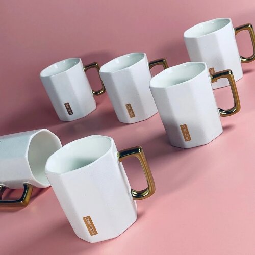 106-352 (в уп.6наб.) - Набор из 6 кружек 350мл. в [01110467] 106-352 (в уп.6наб.) - Набор из 6 кружек 350мл. в подарочной упаковке, материал: фарфор.