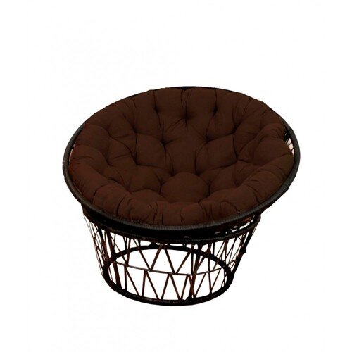 480148-РСВ (в уп.1шт.) - Кресло для отдыха Garden [01109141] 480148-РСВ (в уп.1шт.) - Кресло для отдыха Garden story Папасан кресло черное, подставка черная, подушка коричневая CN7033-MT, допустимая нагрузка : 120кг, размеры: 110х110х82см, материалы: сталь, ротанг искусственный.