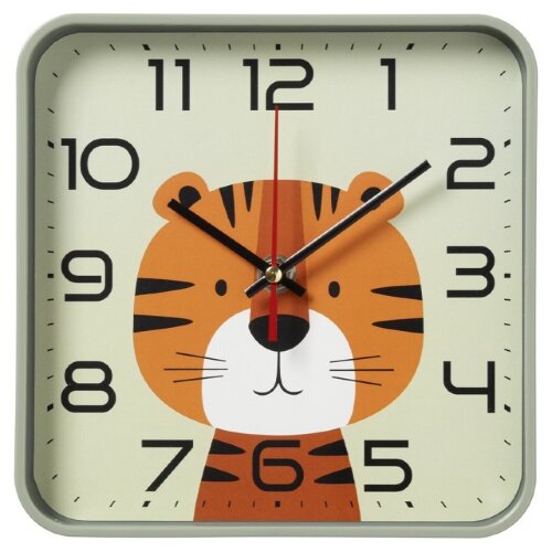 1918-015 (10) Часы настенные квадрат 19х19см, корп [01111146] 1918-015 (10) Часы настенные квадрат 19х19см, корпус оливковый, "Тигренок"