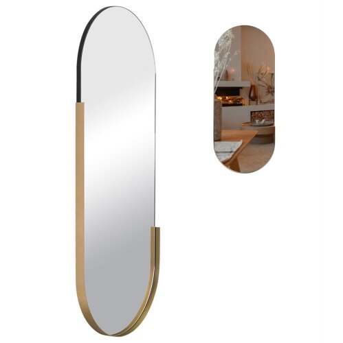 11045-Z4 (1) Зеркало интерьерное настенное в оваль [01106780] 11045-Z4 (1) Зеркало интерьерное настенное в овальном корпусе из металла 110х45 см, белое золото. Рубин