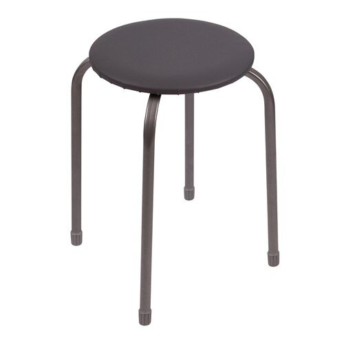 506547-РСВ (в уп.1шт.) - Табурет Nika Эконом на 4- [01109395] 506547-РСВ (в уп.1шт.) - Табурет Nika Эконом на 4-х опорах (круглое сидение винилискожа ДСП) серый ТБ3/СР, материал: металл.