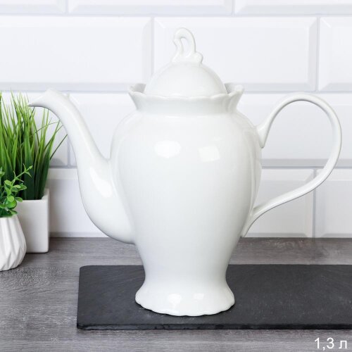 738275 (в уп.24шт.) - Чайник заварочный 1300мл. / [01046462] 738275 (в уп.24шт.) - Чайник заварочный 1300мл. / KR-86 /, материал: фарфор.