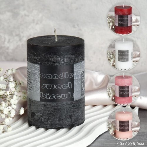 726505 (в уп.72шт.) - Свеча столбик арома 7х9,5см [01107393] 726505 (в уп.72шт.) - Свеча столбик арома 7х9,5см / ZH-042 / микс, материал: парафин.