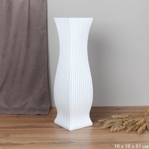 715271 (в уп.8шт.) - Ваза 16х16х61см. / FLM-189 WH [01108784] 715271 (в уп.8шт.) - Ваза 16х16х61см. / FLM-189 WHITE/. материал: керамика.