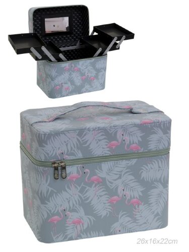 670132 (в уп.24шт.) - Шкатулка кейс для косметики, [01055768] 670132 (в уп.24шт.) - Шкатулка кейс для косметики, размер: 26х16х22см. / CB04 /, материал: текстиль, картон, искусственная кожа.