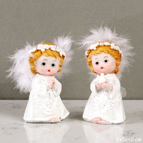 696062 (в уп.144шт.) - Фигурка Ангел 10см. / YH-1 [01110737] 696062 (в уп.144шт.) - Фигурка Ангел 10см. / YH-1 /, крылья перо, материал: полистоун.