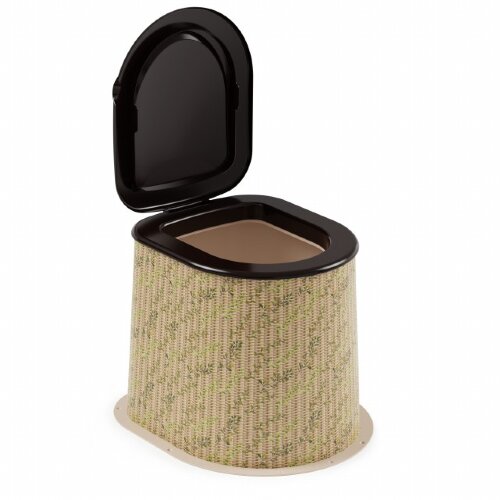 3025М (в уп.5шт.) - Туалет дачный "Плетёнка" декор [01048529] 3025М (в уп.5шт.) - Туалет дачный "Плетёнка" декор, размер: 470х410х390мм.