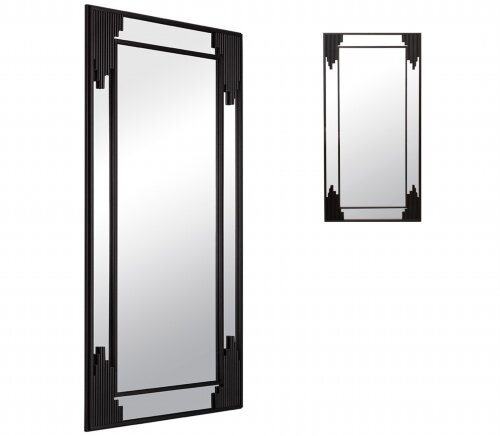 12061 -Z1 (1) Зеркало интерьерное настенное в прям [01107403] 12061 -Z1 (1) Зеркало интерьерное настенное в прямоугольном корпусе из металла  120*60 см, черный