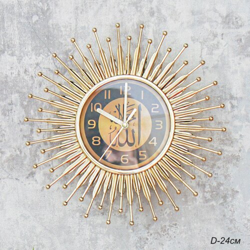 706823 (в уп.60шт.) - Часы настенные Мусульманские [01110430] 706823 (в уп.60шт.) - Часы настенные Мусульманские D=24см. /NE-8407/, материал: пластик, стекло, металл.