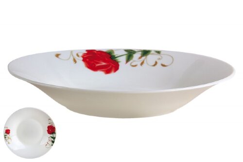 146274 (в уп.72шт.) - Тарелка суповая 500мл./20см. [01094922] 146274 (в уп.72шт.) - Тарелка суповая 500мл./20см. "Роза" /ZHL-1647/, материал: фарфор.