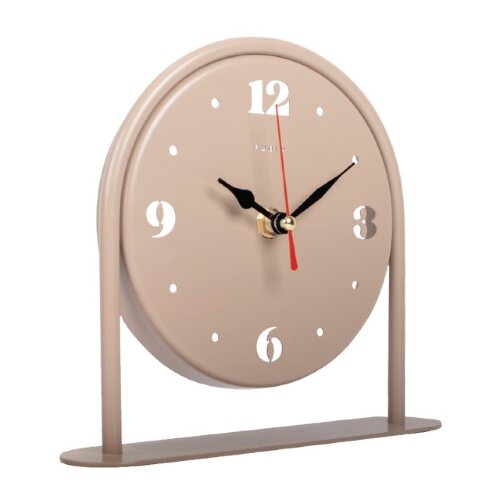 1816-002 (10) Часы настольные металл, открытая стр [01107572] 1816-002 (10) Часы настольные металл, открытая стрелка, корпус бежевый "Классика" Рубин