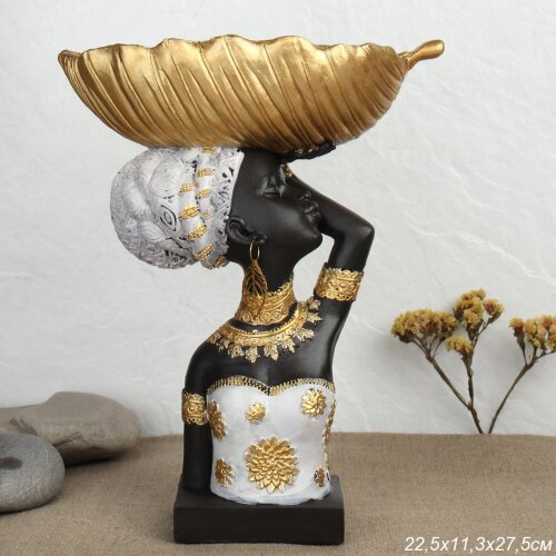 733298 (в уп.12шт.) - Статуэтка Африканка 22,5х11, [01107650] 733298 (в уп.12шт.) - Статуэтка Африканка 22,5х11,3х27,5см. / K99284В /, материал: полимер.