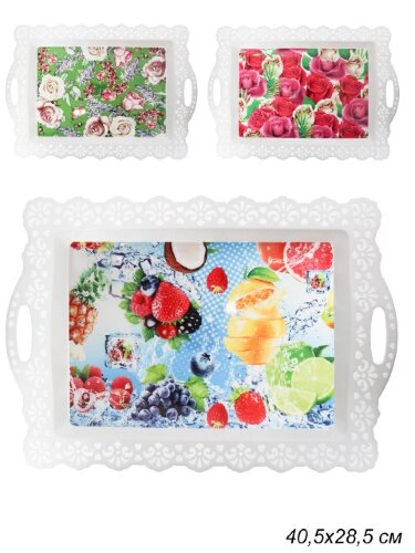 680015 (в уп.100шт.) - Поднос прямоугольный 40,5х2 [01097799] 680015 (в уп.100шт.) - Поднос прямоугольный 40,5х28,5см. MIX /9687/