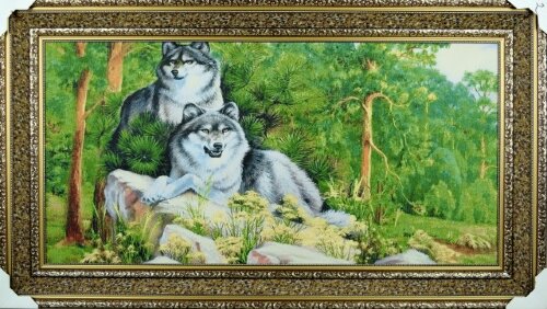100*50 2 М/Р &quot;Волки&quot; Картина гобелен [01105720] 100*50 2 М/Р "Волки" Картина гобелен