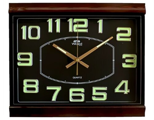 2758 R BL (в кор.8 шт.) Корпус выполнен из пластик [01109116] 2758 R BL (в кор.8 шт.) Корпус выполнен из пластика. Циферблат закрыт стеклом. Механизм кварцевый плавного хода. Питание от батарейки АА (в комплект не входит). Особенность: светонакопительные цифры. Размер модели: 410*520*55 мм.