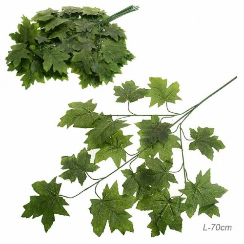 657626 (в уп.50шт.) - Искусственные листья 12шт. L [01095660] 657626 (в уп.50шт.) - Искусственные листья 12шт. L=70см. / NA77-3 /, материал: пластик.