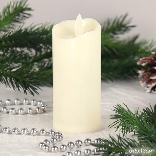 714442 (в уп.12шт.) - Свеча светодиодная, подвижны [01107830] 714442 (в уп.12шт.) - Свеча светодиодная, подвижный фитиль 13см. / VFR-41 /, материал: пластик.