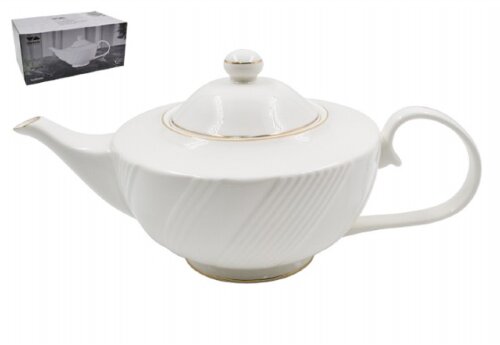 100382 (в уп.18шт.) - Чайник завар. с крышкой 800м [01110866] 100382 (в уп.18шт.) - Чайник завар. с крышкой 800мл, 27х14,5см, Lavenir "Пломбир" GS02-GL TP, материал: фарфор.