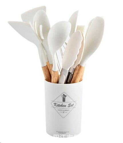 732675 (в уп.16наб.) - Кухонный набор 12пр. в подс [01107476] 732675 (в уп.16наб.) - Кухонный набор 12пр. в подставке/ KNA-140 / приборы силикон/дерево /0,8/ Молочный