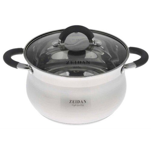 565605-РСВ (в уп.1шт.) - Кастрюля ZEIDAN Z-50253 с [01110703] 565605-РСВ (в уп.1шт.) - Кастрюля ZEIDAN Z-50253 со стеклянной крышкой 5,1л, подходит для всех видов плит, материал: нержавеющая сталь.