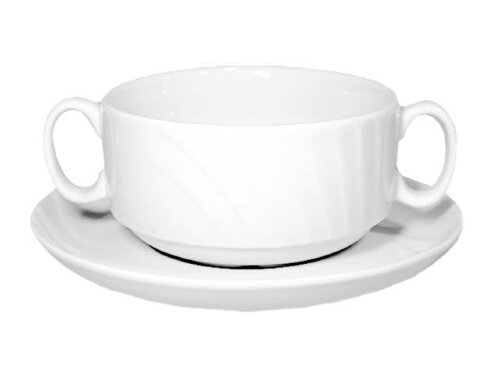 Д8с1389ф34 (в кор.8шт.) - Бульонная пара 330см3 ф. [01097318] Д8с1389ф34 (в кор.8шт.) - Бульонная пара 330см3 ф.426 "Белое изделие" ф.426 "Голубка", без разделок. (Чашка для бульона 330см3 - 1шт, блюдце 160мм ф.426 "Голубка" - 1шт.)