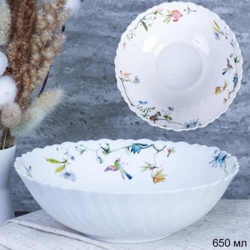 717706 (в уп.8наб.) - Салатник 650мл, 175мм, набор [01105201] 717706 (в уп.8наб.) - Салатник 650мл, 175мм, набор 6шт. / TW-70 (7008) / Райский сад, материал: стеклокерамика.