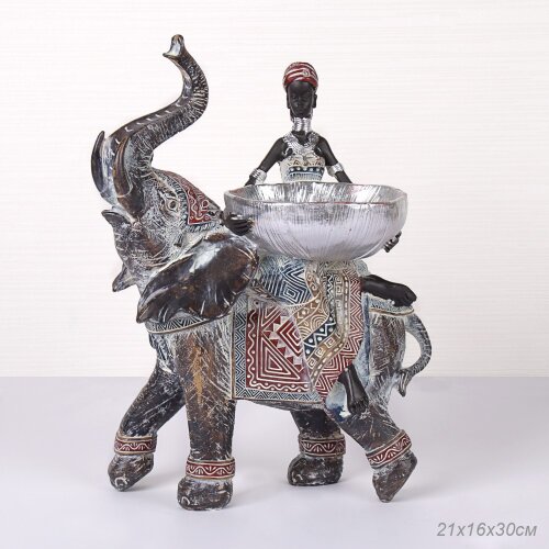 700026 (в уп.4шт.) - Статуэтка Африканка на слоне [01107673] 700026 (в уп.4шт.) - Статуэтка Африканка на слоне 21х16х30см. / LY200911 /, материал: полистоун.