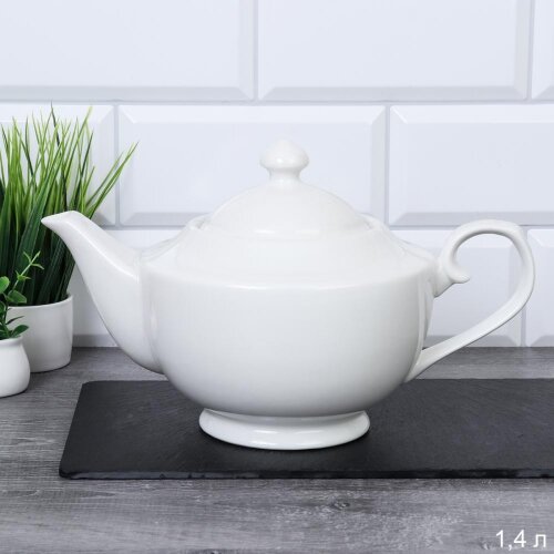 728116 (в уп.18шт.) - Чайник заварочный с крышкой [01108113] 728116 (в уп.18шт.) - Чайник заварочный с крышкой 1400мл. / EDC-121 /, материал: фарфор.