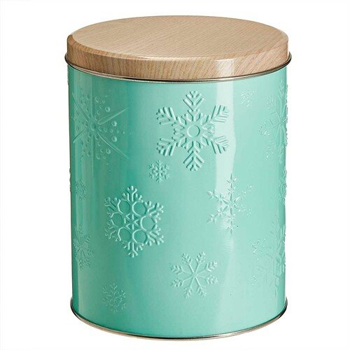 563621-РСВ (в уп.8шт.) - Банка жестяная 1,7л, с де [01110630] 563621-РСВ (в уп.8шт.) - Банка жестяная 1,7л, с декоративным покрытием для хранения чая, специй, сыпучих продуктов Моно мят снежинки Ц-120h152v170-01950