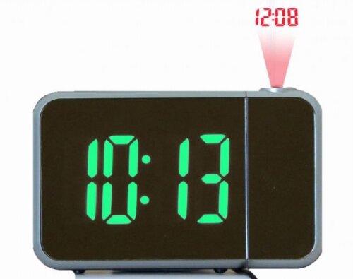 8590X проектор черн-зел 4BL Цифровой будильник све [01101976] 8590X проектор черн-зел 4BL Цифровой будильник светодиодный электронный зеркальный с проекцией на стену. LCD часы. Многофункциональный большой ЖК-дисплей цифровые настольные часы с календарем, индикатором температуры и проектором.Материал изделия: АБС-пластик.Размер изделия: 15x9,4x4,5 см  Резервное питание от батарейки AAA-3 шт. ( в комплект не входят)