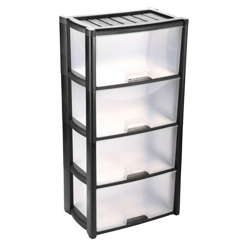 379776-РСВ (в уп.1шт.) - Комод 4-х секционный "Кол [01101596] 379776-РСВ (в уп.1шт.) - Комод 4-х секционный "Колорит" черный М7925