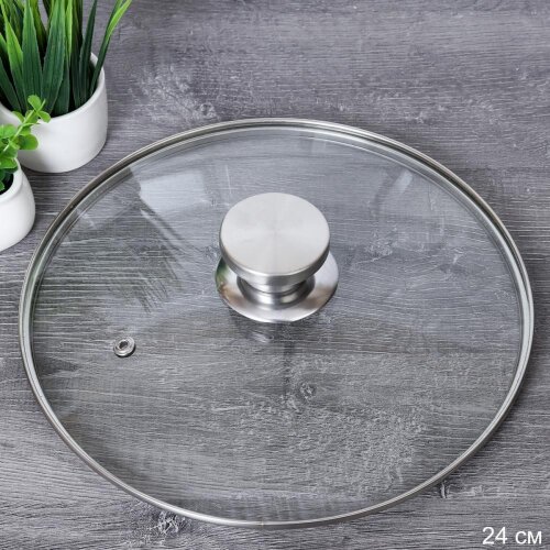 726690 (в уп.40шт.) - Крышка стеклянная 24см. / VD [01108253] 726690 (в уп.40шт.) - Крышка стеклянная 24см. / VDX-24 /, материал: стекло, нержавеющая сталь.