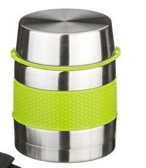 HM21114 (в уп.24шт.) - Термос из высококачественно [01098531] HM21114 (в уп.24шт.) - Термос из высококачественной нержавеющей стали с широким горлом и крышкой-чашкой, ланч бокс, зеленый, 1000мл, двойные стенки корпуса